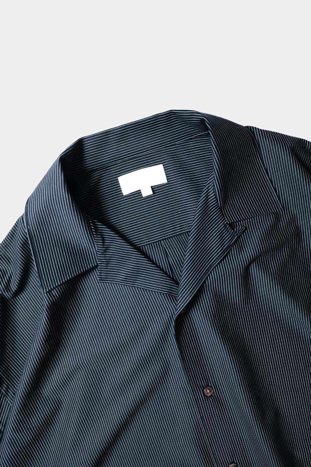 26SS【KANEMASA PHIL.】46G Stripe Ether Shirt / BLACK