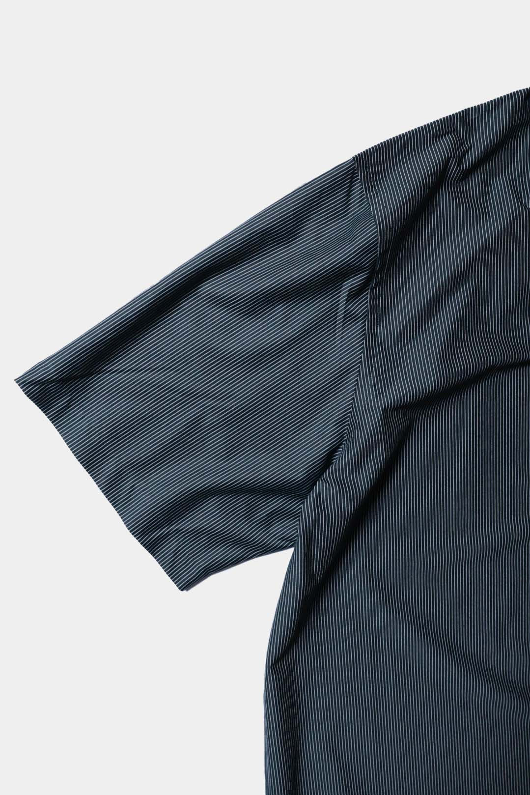 26SS【KANEMASA PHIL.】46G Stripe Ether Shirt / BLACK