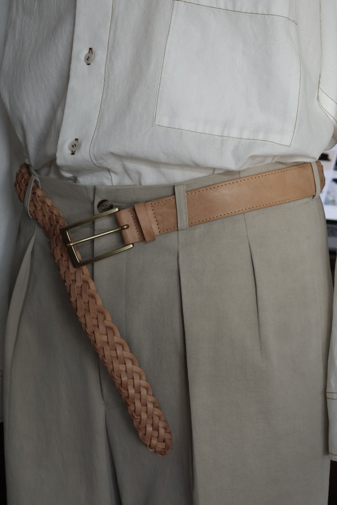 26SS【Post Production】Mesh - Belt / Alaska Natural × Gold