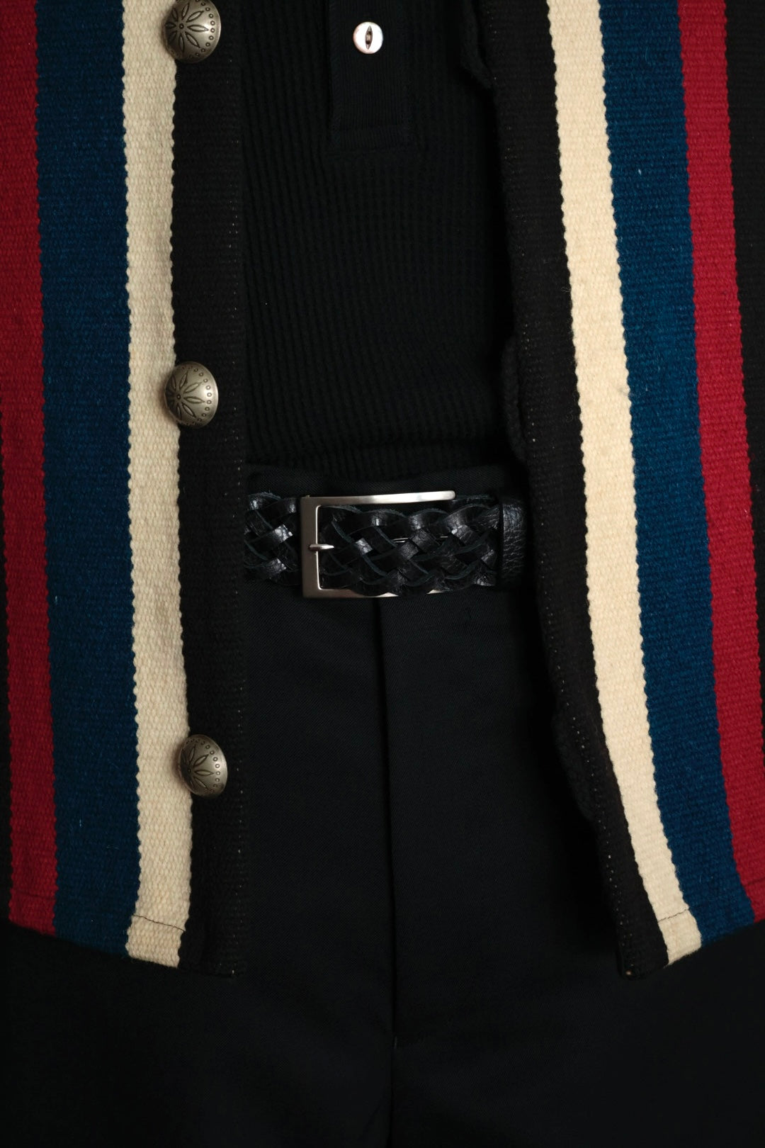 26SS【Post Production】Mesh - Belt / Embossed Vachetta Black-Silver