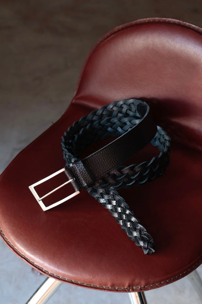 26SS【Post Production】Mesh - Belt / Embossed Vachetta Black-Silver