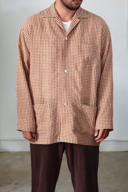 26SS【Cale】Lime Indigo Cotton Silk Shirt