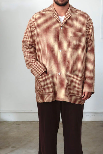 26SS【Cale】Lime Indigo Cotton Silk Shirt