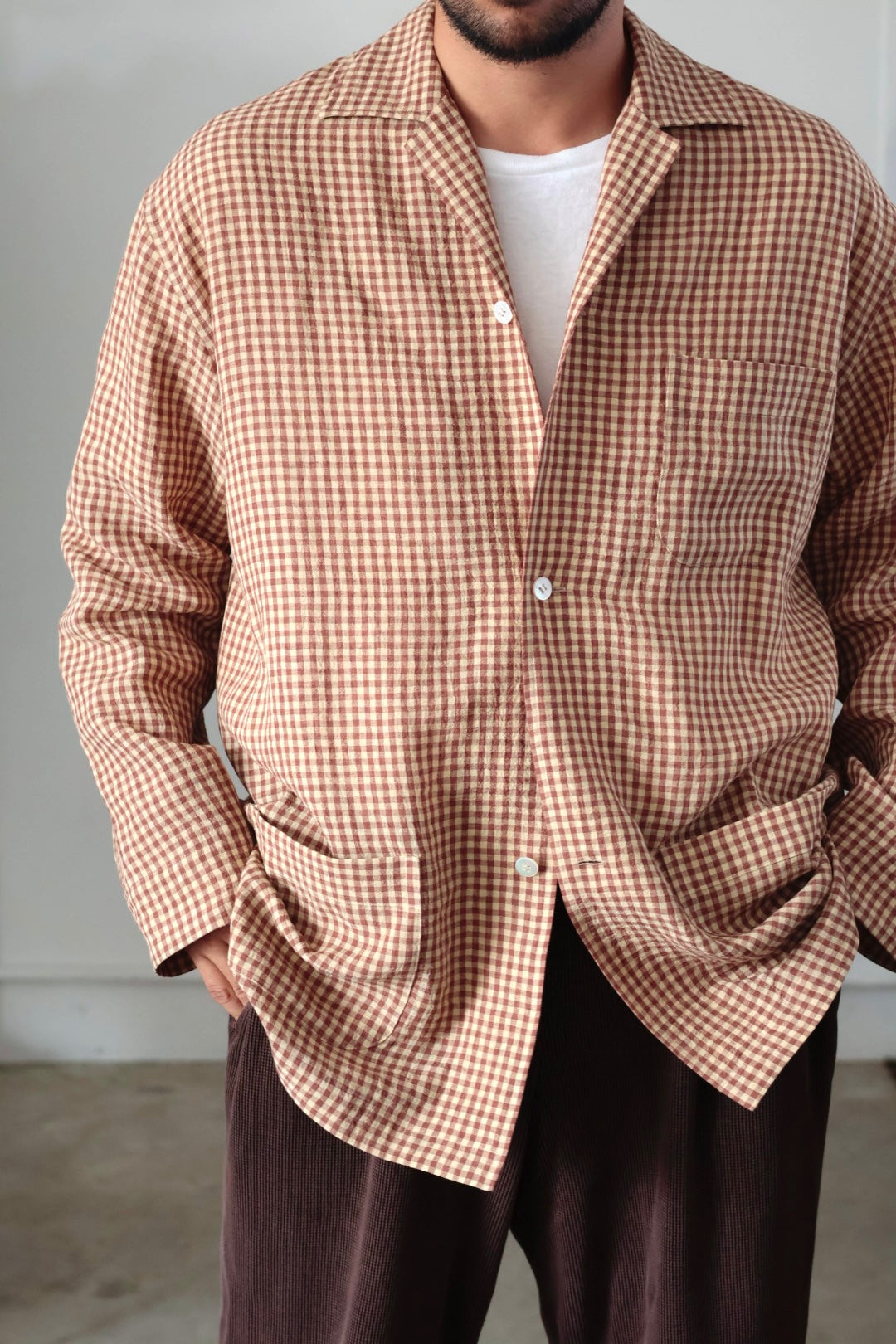 26SS【Cale】Lime Indigo Cotton Silk Shirt