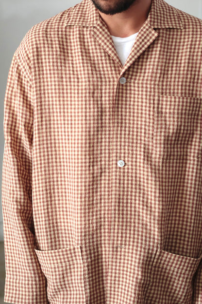 26SS【Cale】Lime Indigo Cotton Silk Shirt