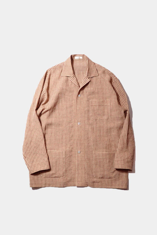 26SS【Cale】WATER TWISTED LINEN  JACKET (Beige × Brown)