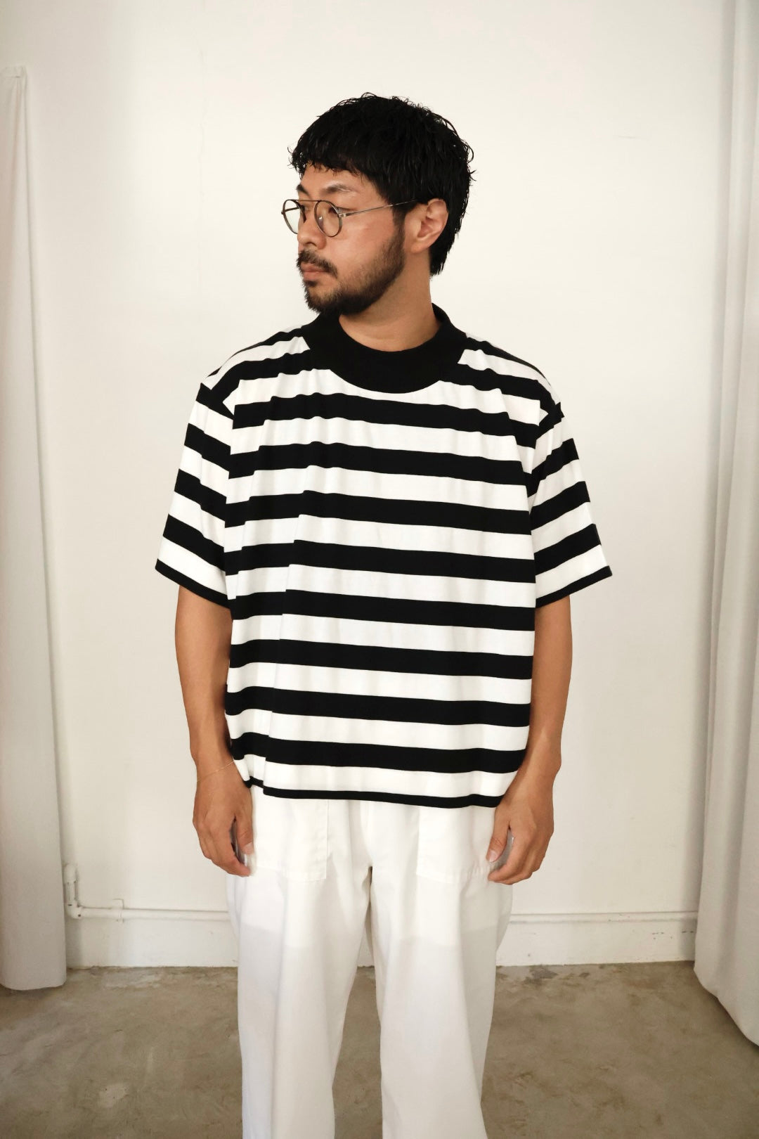 26SS【KOOKY ZOO 】JUVENILE BORDER TEE  (WHITE × BLACK)