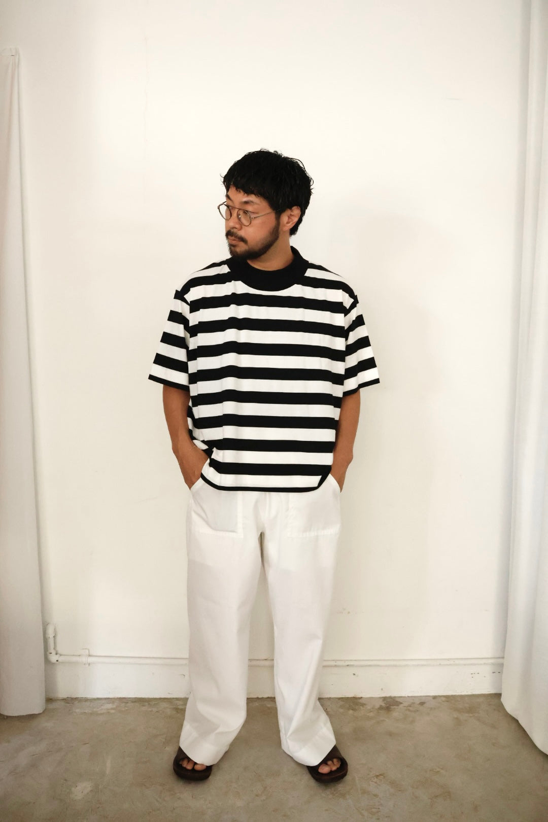 26SS【KOOKY ZOO 】JUVENILE BORDER TEE  (WHITE × BLACK)