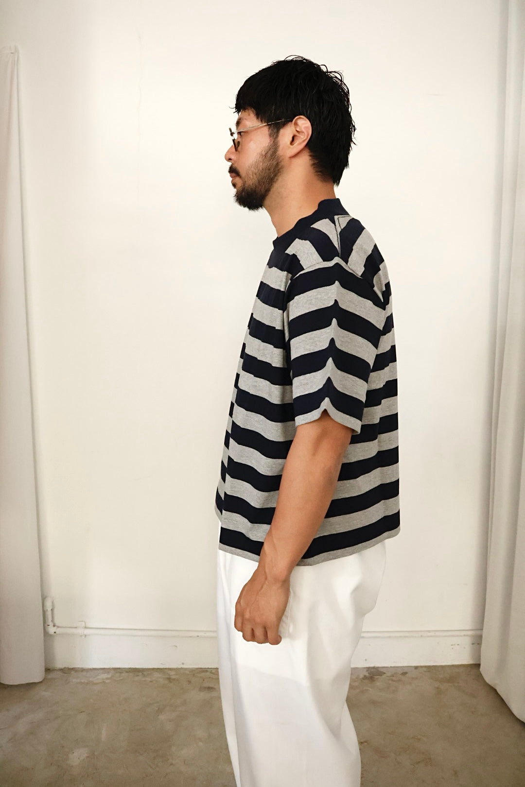 26SS【KOOKY ZOO 】JUVENILE BORDER TEE  (NAVY × GRAY)