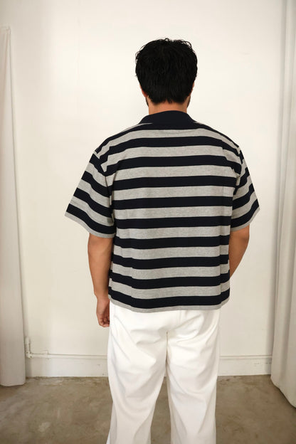 26SS【KOOKY ZOO 】JUVENILE BORDER TEE  (NAVY × GRAY)