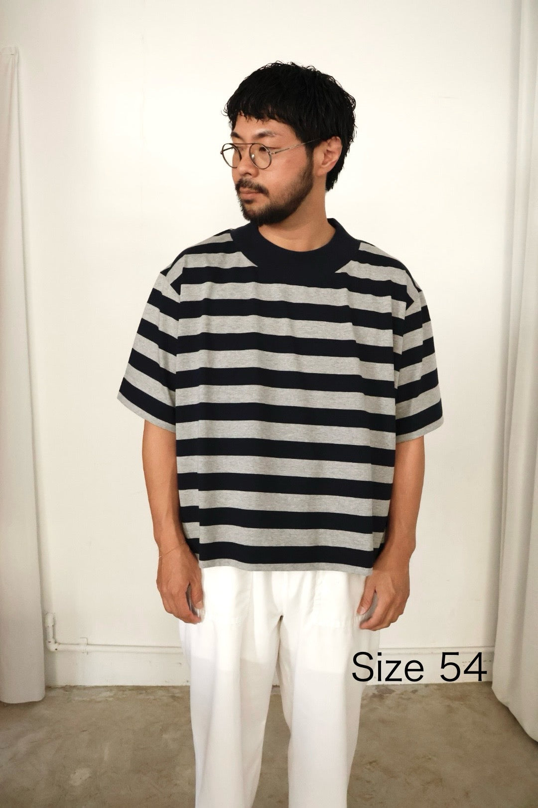 26SS【KOOKY ZOO 】JUVENILE BORDER TEE  (NAVY × GRAY)