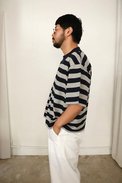 26SS【KOOKY ZOO 】JUVENILE BORDER TEE  (NAVY × GRAY)