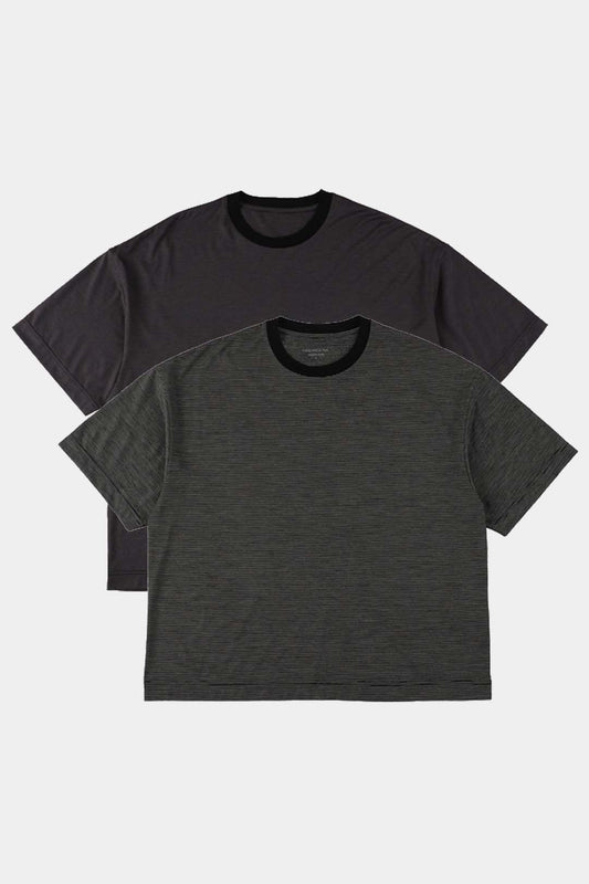 【KANEMASA PHIL.】32G Wool Stripe SS Tee